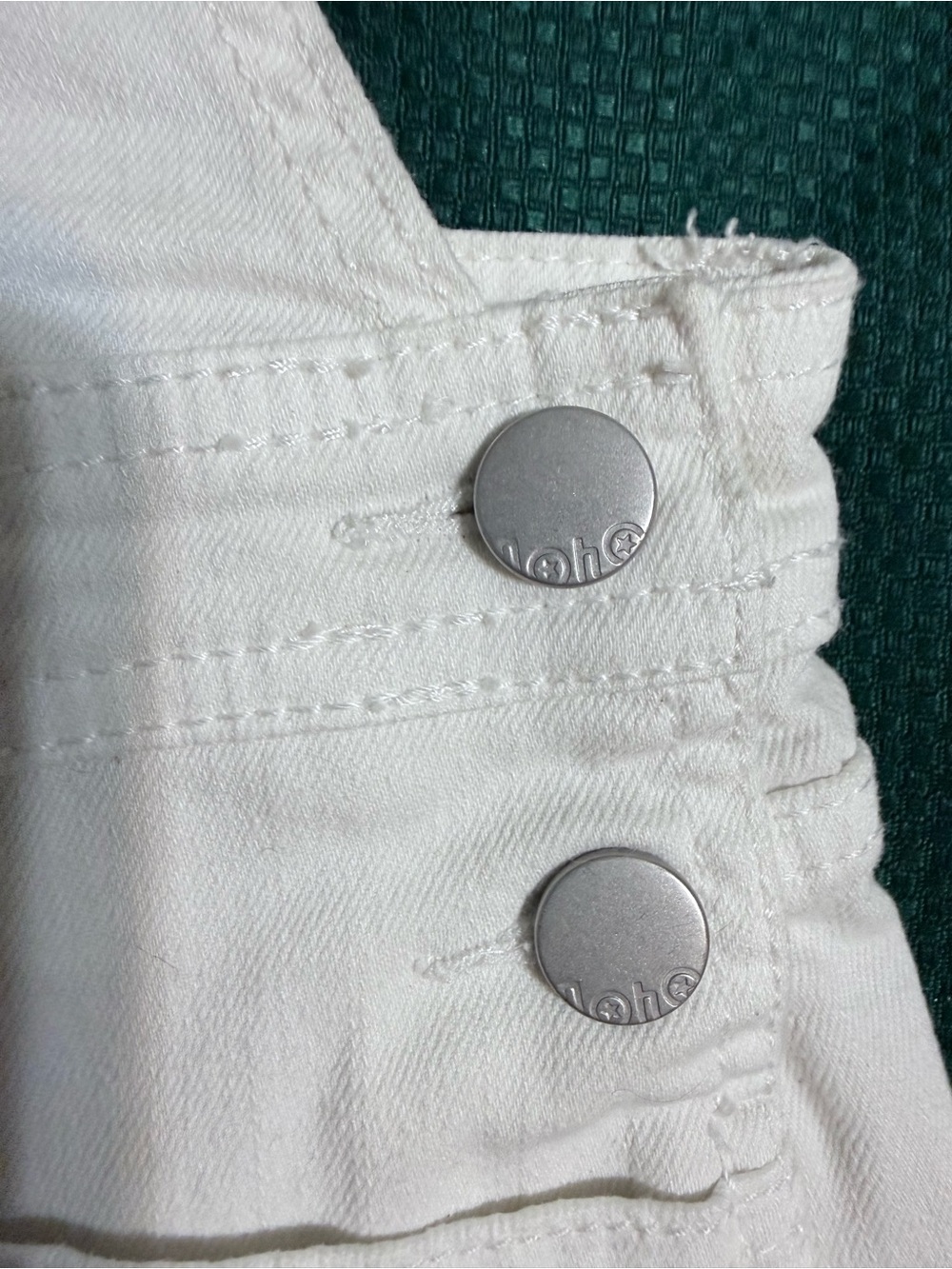 No Boundaries White Denim Short Overalls - Size XL (15-17) - EUC - Picture 4 of 13